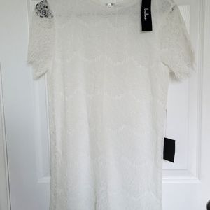 Lulu's white lace  shift dress